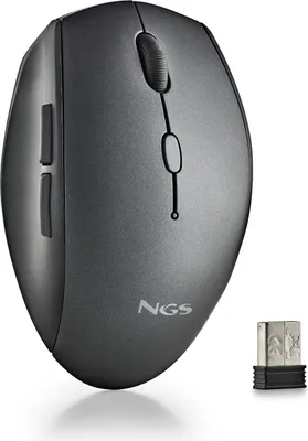 Zdjęcie produktu dla NGS BEE, Po prawej stronie, Projekt pionowy, Optyczny, RF Wireless, 1600 DPI, Czarny
