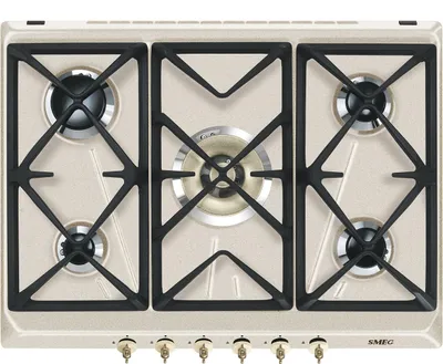 Produktbild von Smeg SRV876AVOGH2, Hafer, Integriert, Gaskochfeld, Emailliert, 5 Zone(n), 5 Zone(n)