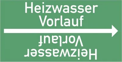Produktbild von Dreifke® Rohrleitungsband Heizwasser Vorlauf, DIN 2403, ab Ø 15mm, grün/weiß,...