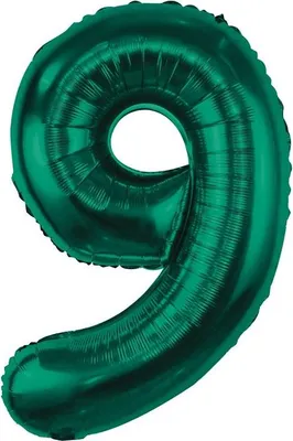 Produktbild von Folienballon, Zahl 9, flaschengrün, 85 cm