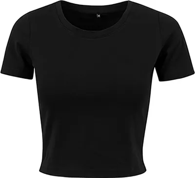 Produktbild von Build Your Brand BY042 | Damen Cropped Tee / Single Jersey / Kurz geschnitten - Farbe: Black - Größe: S
