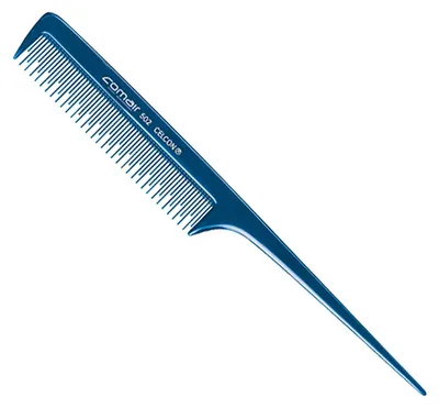 Zdjęcie produktu dla Grzebień z rączką Comair z zębami do tupecików 502 Blue Profi Line Comair grzebień 50