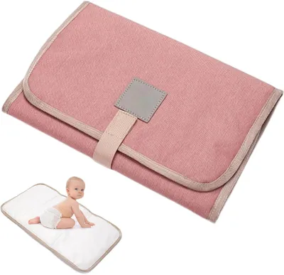 Produktbild von Wickelmatte für Babys, Atmungsaktiv, Waschbar, Rosa, Kompakt für Zuhause und Unterwegs