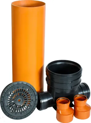 Produktbild von ScarMaxx Schachtsystem, 1m Rohr, H128, B76,5cm - 2xDN110 - 2xReduzierung 160/110