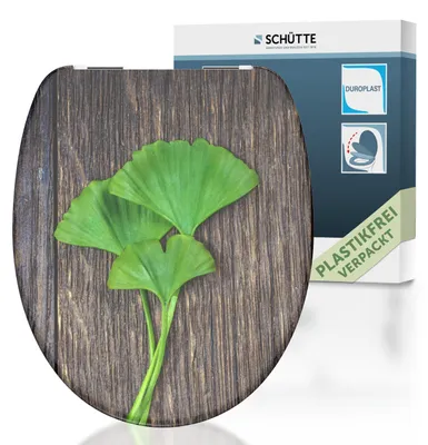Produktbild von SCHÜTTE WC Sitz GINKO & WOOD, Duroplast Toilettendeckel mit Absenkautomatik Motiv, Klobrille, Klodeckel, Toilettensitz