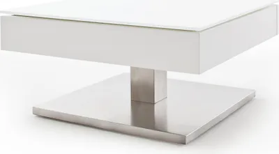 Produktbild von Couchtisch >MARIKO< mit Stauraum, weiss, MDF/ Metall/ Sicherheitsglas - 75x38x75cm (BxHxT)