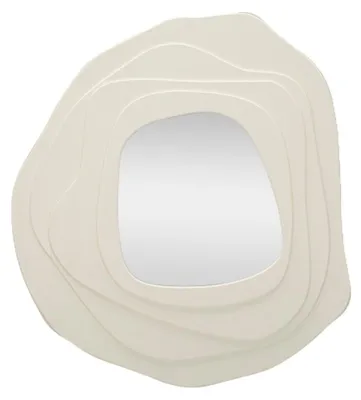 Zdjęcie produktu dla FURNLUX Lustro ścienne Dalia White 90cm / Kolor główny: Biały / Wymiary: 90 x 97 x 4 cm