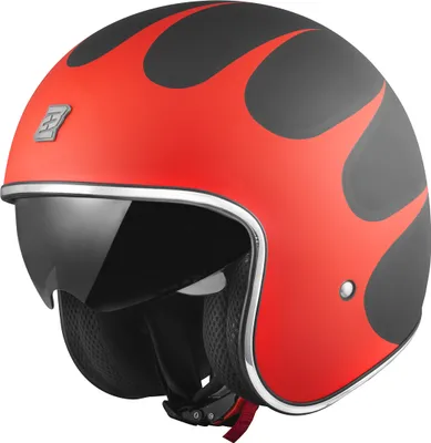 Produktbild von Bogotto V537 Wogi Jethelm, schwarz matt/rot, S
