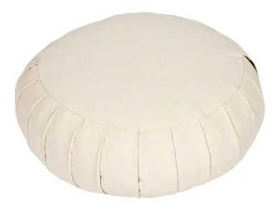 Produktbild von yogabox Meditationskissen / Yogakissen Zafu BASIC mit ZIP - natur 31 x 31 x 15 cm Buchweizenschalen