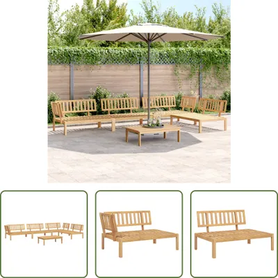 Produktbild von The Living Store 5-tlg. Garten-Sofagarnitur aus Paletten Massivholz Akazie
