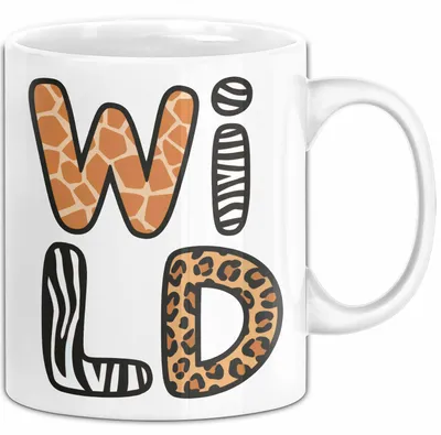Produktbild von Wilde Tiere Tasse Geschenk Lustige Geschenkidee Spruch Wild (Weiß)
