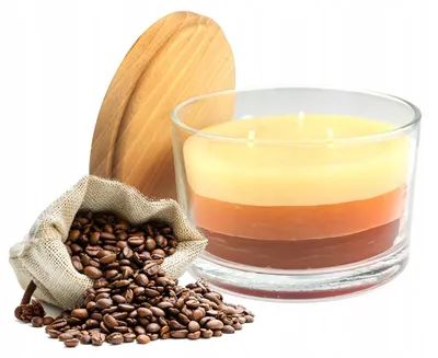 Produktbild von Drobo Duftkerze mit Holzdeckel, Kaffeeduft, 400 ml