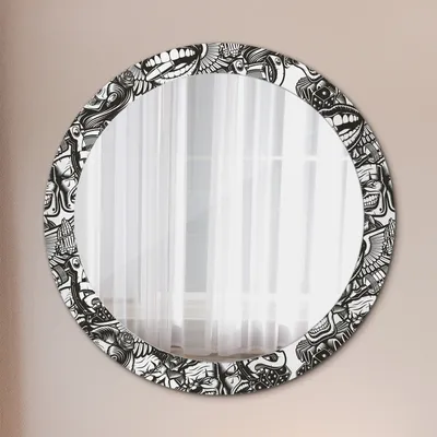 Produktbild von Spiegel - Mirror zum Wandspiegel Schlafzimmer – Schminkspiegel- Abstrakt flüssig- Ø80cm
