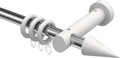 Produktbild von Interdeco Gardinenstange / Vorhangstange Chrom / Weiß, Typ Talena Siveo (Kegel), 20 mm Ø 1-läufig, 280 cm