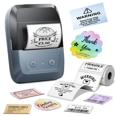 Tragbarer Bluetooth-Labelprinter mit 2000 Symbolen und 300 Vorlagen