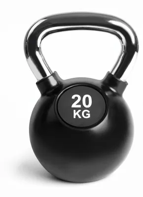 Produktbild von Kettlebell 20 kg Gusseisen gummiert – Kugelhantel mit Stahlgriff, KI-generiertes Bild