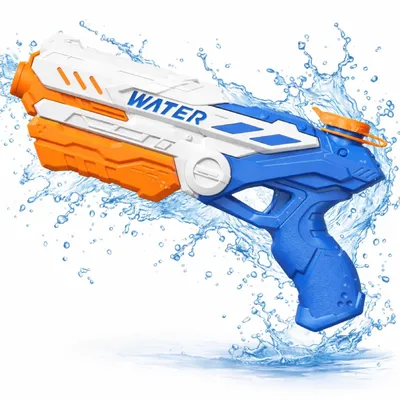 Produktbild von Wasserpistole für Kinder – Wasserspritzpistole & Spritzpistole für Garten, Pool, Strand, Sommer & Kindergeburtstag (XXL Wasserpistole 32.5 cm)