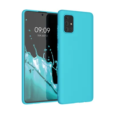 Produktbild von kwmobile Hülle kompatibel mit Samsung Galaxy A71 Hülle - weiches TPU Silikon Case - Cover geeignet für kabelloses Laden - Cool Glacier