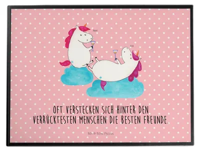 Produktbild von Mr. & Mrs. Panda Schreibunterlage Einhorn Sekt - Rot Pastell - Geschenk, Beste, tischpad, tischschutzmatte, Unicorn, schreibtischunterlagen, Einhörner, Freundin