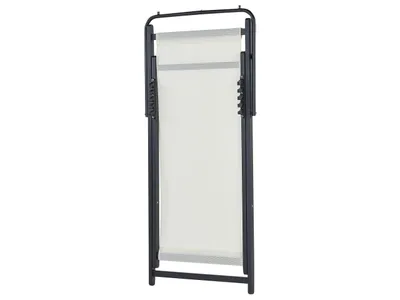 Produktbild von BELIANI Liegestuhl Schwarz Aluminium Mesh Hellbeige Faltbar Klappbar Verstellbar Modern Garten Terrasse Outdoor Balkon Möbel Ausstattung