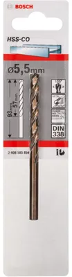 Produktbild von Metallbohrer HSS-Co, DIN 338, 5,5 x 57 x 93 mm, 1er-Pack