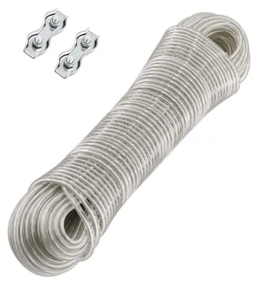 Immagine prodotto di Corda per stendere il bucato con anima in acciaio, lunghezza 30 metri - Corda per stendere il bucato particolarmente resistente, ideale per esterni e balconi