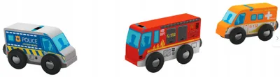 Produktbild von Playtive Holz-Set Rettungsfahrzeuge 2+