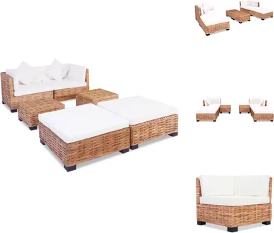 Produktbild von vidaXL Sofagarnitur 16-tlg. Natürliches Rattan -  Sofas