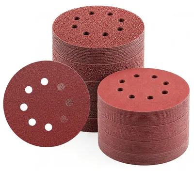 Obrázek produktu pro 105 kusů brusného papíru, 125 mm, suchý zip, sada brusných kotoučů