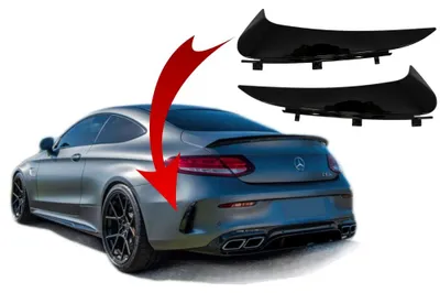 Produktbild von Stoßstange Flaps Side Flossen für Mercedes C205 A205 14-18 Coupe Cabrio Schwarz.