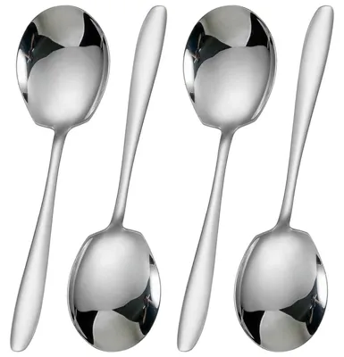 Produktbild von Set mit 4 Servierlöffeln aus Edelstahl, 22 cm