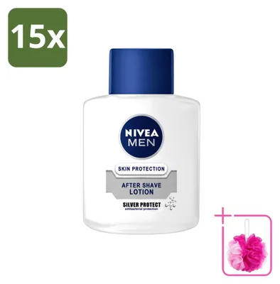 Obrázok produktu pre 15 kusov balenia Nivea Men Silver Protect, balzam po holení, 100 ml