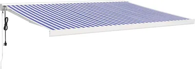 Obrázok produktu pre vidaXL Markíza sťahovacia modrá a biela 4x3 m látka a hliník