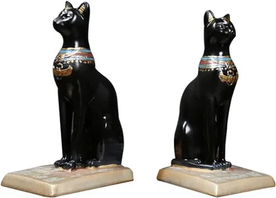 Produktbild von 2 kreative Buchstützen aus Kunstharz im Katzenmotiv