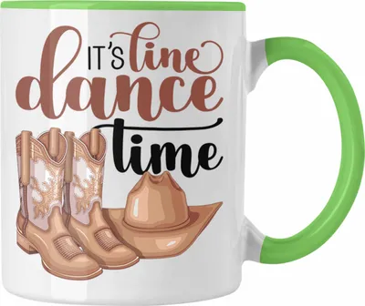 Produktbild von Trendation - Linedance Tasse Geschenk Linedancerin Geschenkidee Frauen It's Lincedance Time (Grün)