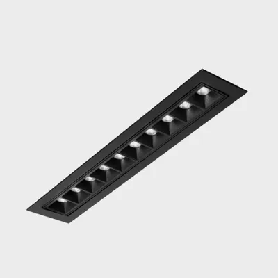 Image de KOHL LIGHTING NSES TILT : luminaire encastré avec cadre 300 x 58 mm, noir, 20 W, 30D, CRI 90, 2700 K, non gradable