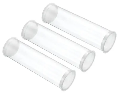 Aufbewahrungsrohre aus PC-Kunststoff, 3 Stück, 14 cm x 4 cm, transparent