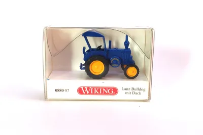 Immagine prodotto di Wiking 088007 Lanz Bulldog con tetto "Hedwigshütte" in scala 1:87 blu scuro