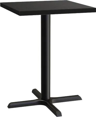 Produktbild von Bistrotisch 80x80 cm | Dunkle Holzoptik | Gusseisengestell mit Kreuzfuß