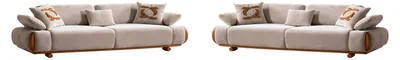 Produktbild von Beige Sofagarnitur Designer 3-Sitzer Sofas Edle 2x Creme Couchen