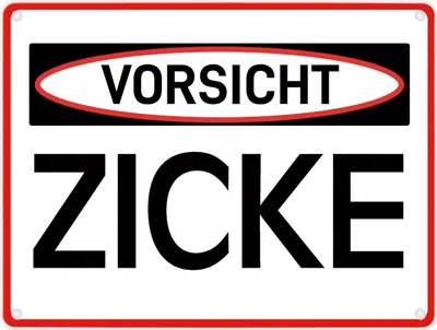 Produktbild von Vorsicht Zicke Warn- und Hinweisschild im modernen Design Warnschild Infotafel