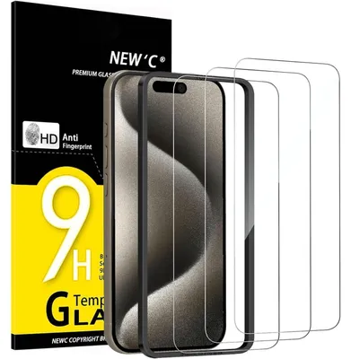Productafbeelding van Panzerglas voor iPhone 15 Pro Max (6,7 inch), 3 stuks, krasbestendig, hardheid 9H, HD-beeldschermbescherming