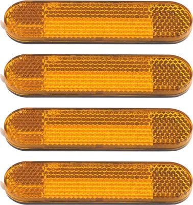 Image de 4 réflecteurs pour moto, dimensions : 96 x 24 x 8 mm