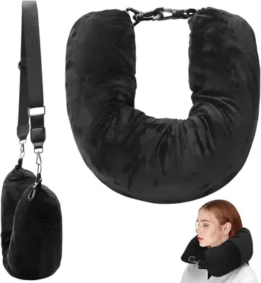 Imagen del producto de Almohada para el cuello, de forma en U, ajustable y rellenable, ideal para viajes