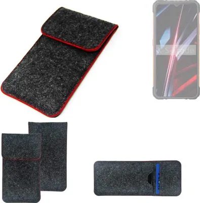 Produktbild von K-S-Trade Handy Schutz Hülle kompatibel mit Cubot KingKong Ace 3 Schutzhülle Handyhülle Filztasche Pouch Tasche Case Sleeve Filzhülle dunkelgrau