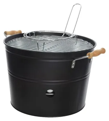 Productafbeelding van BBQ Eimer van metaal, zwart, Ø 33 x 24 cm voor grillen