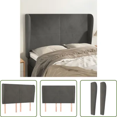 Produktbild von The Living Store Kopfteil mit Ohren Dunkelgrau 147x23x118/128 cm Samt