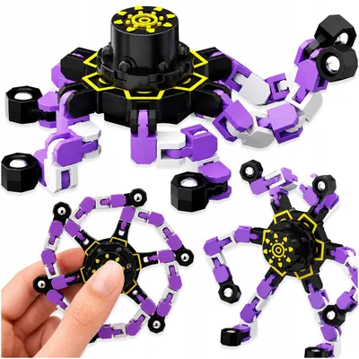 Produktbild von Transformierbarer Fidget Spinner – Mechanisches Sensory-Spielzeug & DIY Roboter-Spinne – Antistress-Gadget – Violett