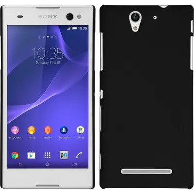 Produktbild von PhoneNatic Case kompatibel mit Sony Xperia C3 - Hülle schwarz gummiert Hard-case Cover