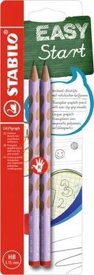Obrázok produktu pre Ergonomická trojhranná ceruzka pre pravákov - STABILO EASYgraph v pastelovej fialovej farbe - balenie 2 ks - tvrdosť HB